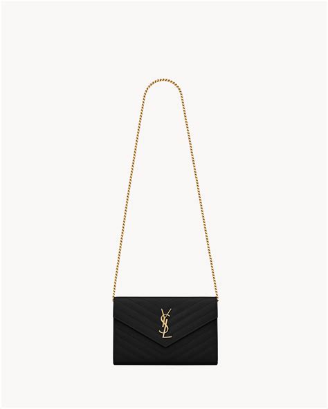 ysl portomonnee|CLASSIC CASSANDRE CHAIN WALLET IN GRAIN .